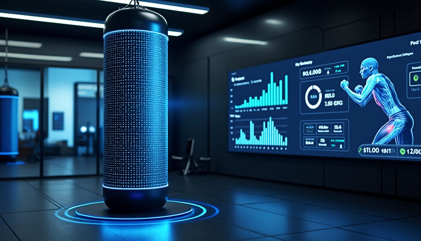 découvrez i-percut, la housse intelligente révolutionnaire pour sac de frappe, présentée au big 2024. optimisez votre entraînement avec cette innovation qui allie protection et technologie intelligente pour une expérience de boxe inégalée.