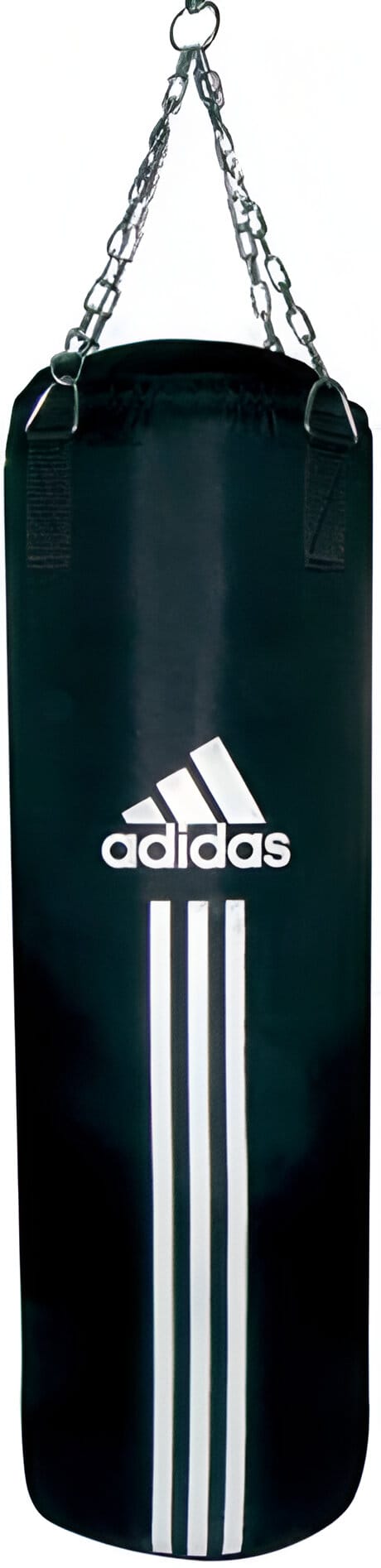 Sac de frappe Adidas 120 cm noir avec suspension à chaînes, conçu pour une initiation à la boxe